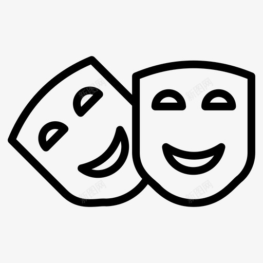 剧场面具载体嘉年华面具马戏团面具图标svg_新图网 https://ixintu.com 一套 剧场 嘉年华 生产线 视频 载体 道具 面具 马戏团