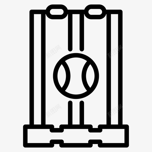 板球门运动配件运动设备图标svg_新图网 https://ixintu.com 板球门 树桩小门 运动线矢量图标集 运动设备 运动配件