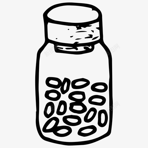 药物手绘药片图标svg_新图网 https://ixintu.com 手绘 药片 药物