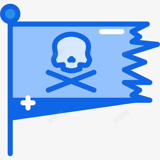 JollyRogerseaside4蓝色图标svg_新图网 https://ixintu.com Jolly Roger seaside 蓝色