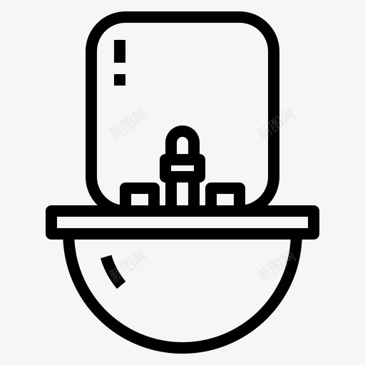 水槽电器装饰图标svg_新图网 https://ixintu.com 家具 房子 水槽 电器 装饰