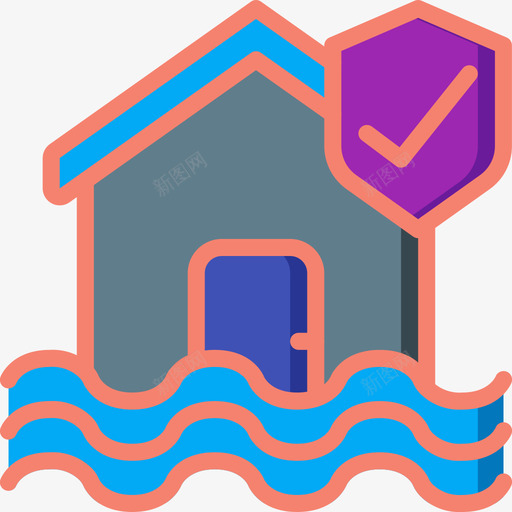 洪水保险42线性颜色图标svg_新图网 https://ixintu.com 保险 洪水 线性 颜色