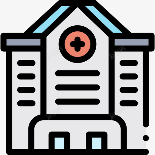 医院城市15号楼线颜色图标svg_新图网 https://ixintu.com 医院 城市15号楼 线颜色