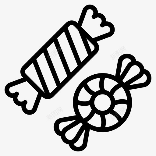 甜包装糖果糖果太妃糖图标svg_新图网 https://ixintu.com 包装糖果 太妃糖 甜包装糖果 糖果 食品线矢量图标集