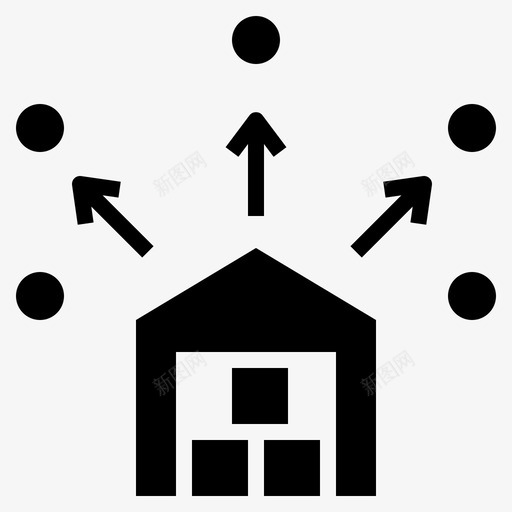 仓库配送包裹图标svg_新图网 https://ixintu.com 仓库 包裹 配送 采购流程图示符