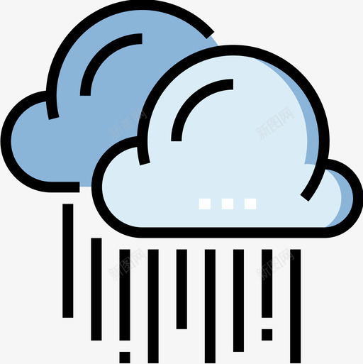 下雨193号天气线性颜色图标svg_新图网 https://ixintu.com 193号天气 下雨 线性颜色