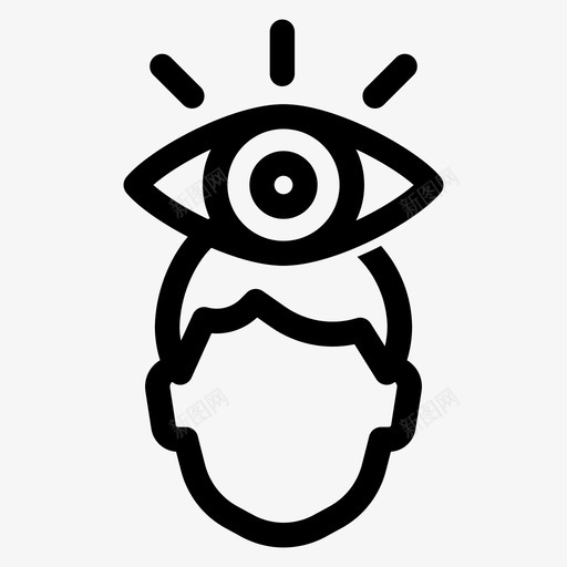 远见直觉第三只眼图标svg_新图网 https://ixintu.com 商业金融 直觉 第三只眼 远见