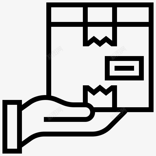 接收交付包装图标svg_新图网 https://ixintu.com 交付 交货线1 产品 包装 包裹 接收