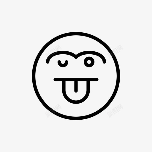 时髦表情脸图标svg_新图网 https://ixintu.com 情绪 时髦 脸 舌头 表情 表情线