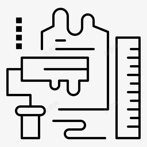 装饰毛刷油漆图标svg_新图网 https://ixintu.com 毛刷 油漆 滚筒 秤 装饰 设计思维策略过程