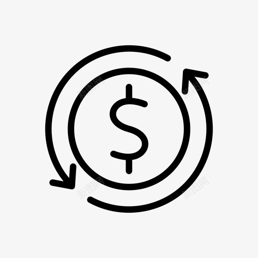 转账硬币美元图标svg_新图网 https://ixintu.com 交易 兑换 支付 硬币 美元 转账