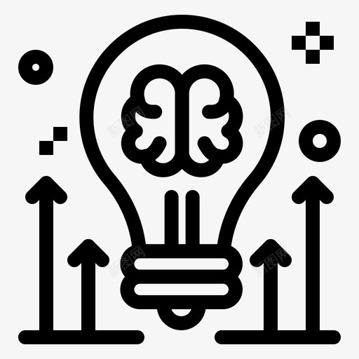 头脑箭头头脑风暴图标svg_新图网 https://ixintu.com 人才 头脑 想法 灯泡 管理 箭头 风暴