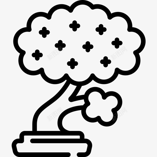 蓝花楹树木17线形图标svg_新图网 https://ixintu.com 树木 线形 蓝花