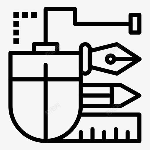 鼠标绘图笔图标svg_新图网 https://ixintu.com 比例 笔 绘图 设计思维策略过程 鼠标