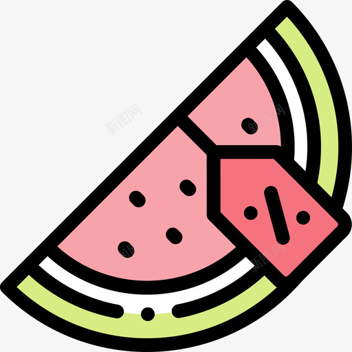 西瓜夏季销售11线颜色图标svg_新图网 https://ixintu.com 夏季 西瓜 销售 颜色