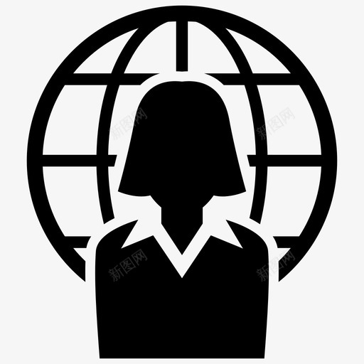 全球业务女商人国际业务图标svg_新图网 https://ixintu.com 全球业务 国际业务 女商人 职业 领导者