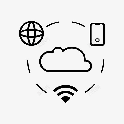 统一通信云互联网图标svg_新图网 https://ixintu.com 互联网 电信 统一 网络 通信