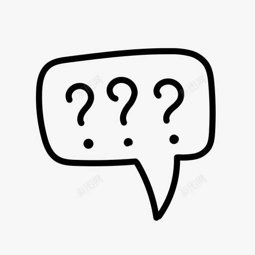 有问题的留言提问气泡图标svg_新图网 https://ixintu.com 手绘信息 提问 支持 有问题的留言 气泡