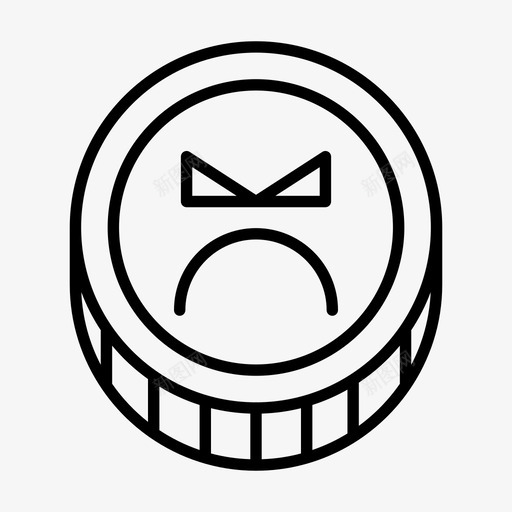 硬币愤怒表情图标svg_新图网 https://ixintu.com 令牌 愤怒 硬币 表情