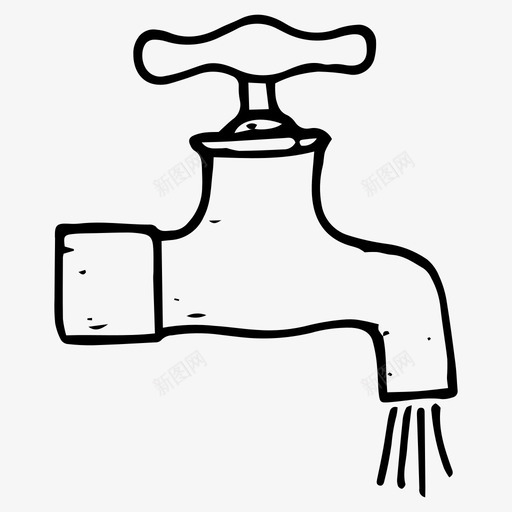 水龙头手绘水龙头图标svg_新图网 https://ixintu.com 手绘水龙头 水龙头