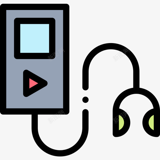 Mp3健身房69线性颜色图标svg_新图网 https://ixintu.com Mp3 健身房 线性 颜色