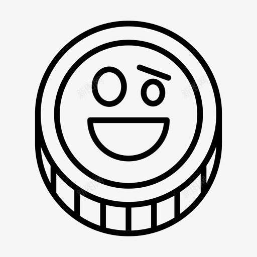 硬币表情情绪图标svg_新图网 https://ixintu.com 令牌 情绪 时髦 硬币 表情