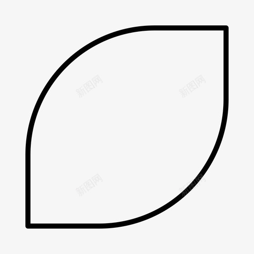 叶几何体形状图标svg_新图网 https://ixintu.com 体积 几何体 形状
