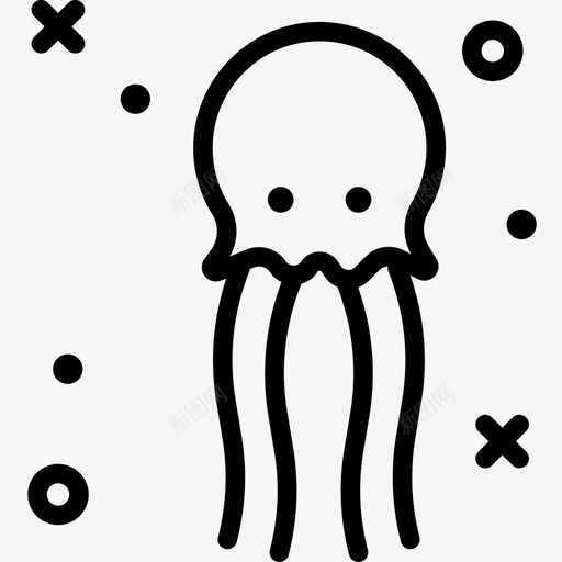 水母潜水24线状图标svg_新图网 https://ixintu.com 水母 潜水 线状