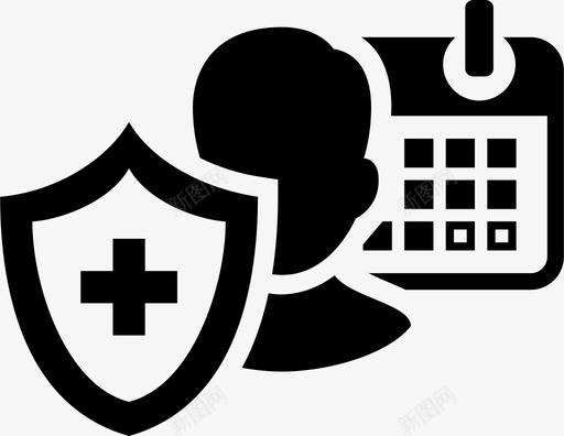 永久人寿保险老龄化健康保险图标svg_新图网 https://ixintu.com 人寿保险 健康保险 永久 终身 老龄化