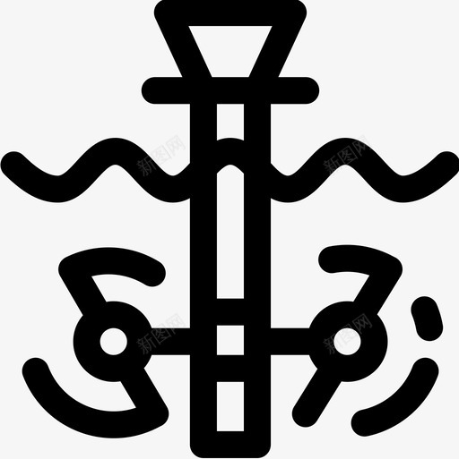 潮汐能可再生能源24线性图标svg_新图网 https://ixintu.com 再生 可再 潮汐 线性 能源