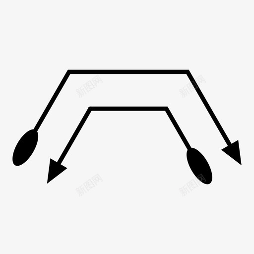 箭头弯弓图标svg_新图网 https://ixintu.com 向下 方向 箭头