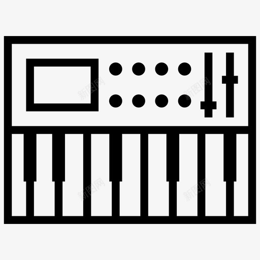 键盘合成器钢琴电子乐器键盘合成器图标svg_新图网 https://ixintu.com 电子乐器 键盘合成器 键盘合成器钢琴 音乐键盘 音色设计线向量图标集