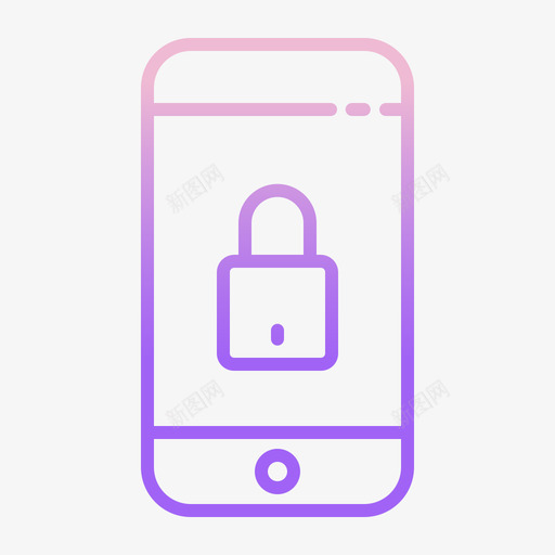 锁移动应用程序20轮廓渐变图标svg_新图网 https://ixintu.com 应用程序 渐变 移动 轮廓