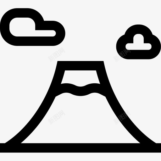 富士山风景60线性图标svg_新图网 https://ixintu.com 富士山 线性 风景60