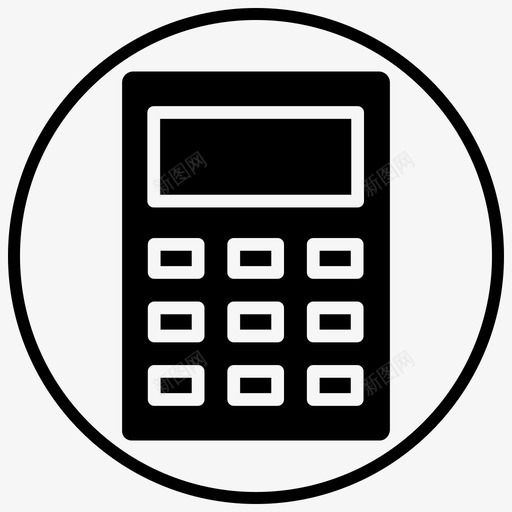 计算器文具项目黑填充圆圈图标svg_新图网 https://ixintu.com 文具项目黑填充圆圈 计算器
