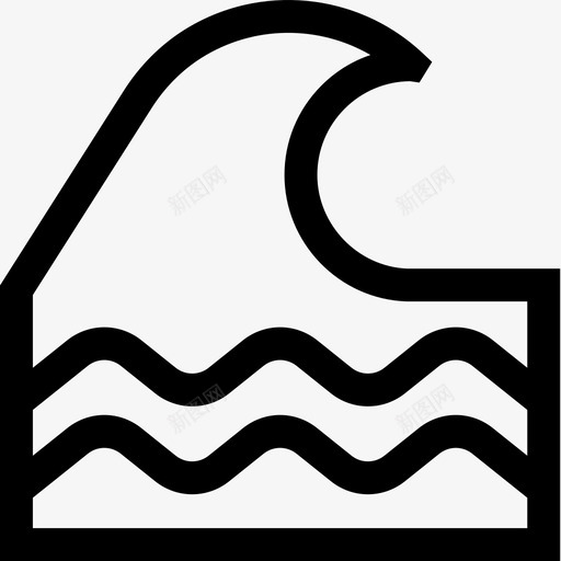 海啸自然灾害线性图标svg_新图网 https://ixintu.com 海啸 线性 自然灾害