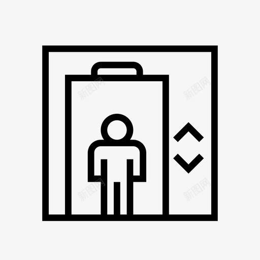 电梯电梯门水平图标svg_新图网 https://ixintu.com 房产 房地产 水平 电梯