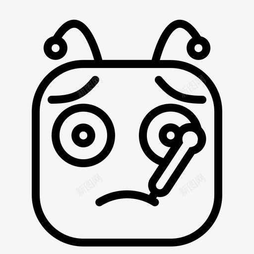 发烧表情生病图标svg_新图网 https://ixintu.com 体温 发烧 生病 表情