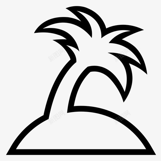 岛海滩假日图标svg_新图网 https://ixintu.com 假日 天堂 棕榈树 海滩