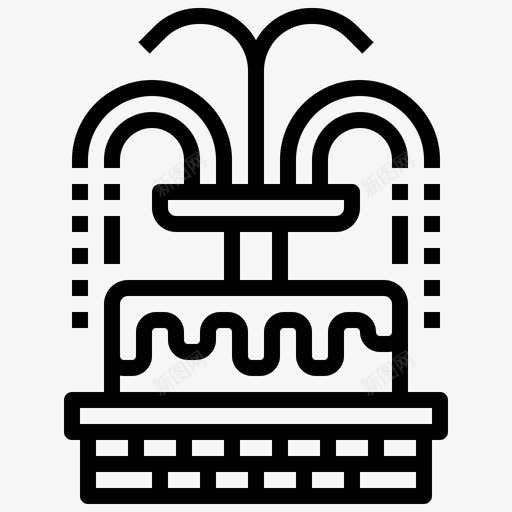 喷泉16号村直线型图标svg_新图网 https://ixintu.com 16号村 喷泉 直线 线型