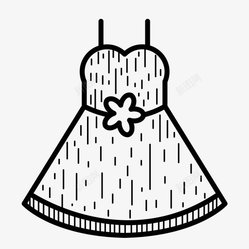 连衣裙服装时尚图标svg_新图网 https://ixintu.com 图标 女士 女性时尚 手绘 时尚 服装 连衣裙