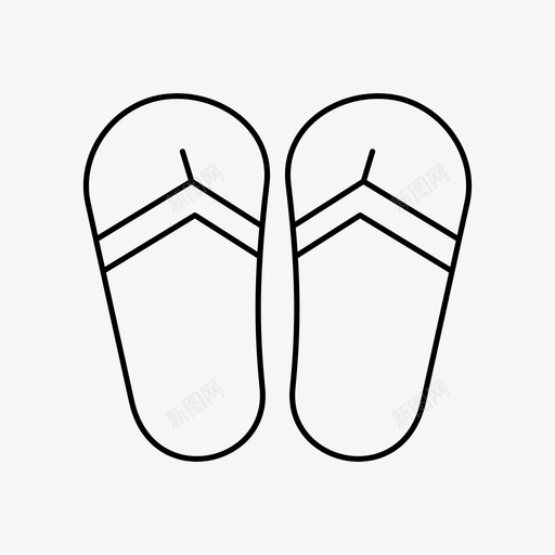凉鞋舒适鞋人字拖图标svg_新图网 https://ixintu.com 人字 凉鞋 拖鞋 舒适 鞋类