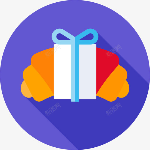 牛角面包食品配送18扁平图标svg_新图网 https://ixintu.com 扁平 牛角 配送 面包 食品