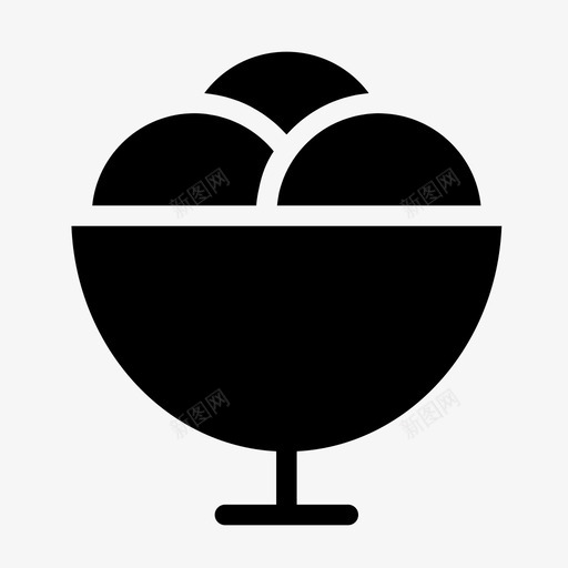 冰淇淋碗美味图标svg_新图网 https://ixintu.com 冰淇淋 图标 字形 美味 食物