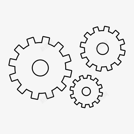 齿轮机器啮合图标svg_新图网 https://ixintu.com 啮合 机器 设置 齿轮