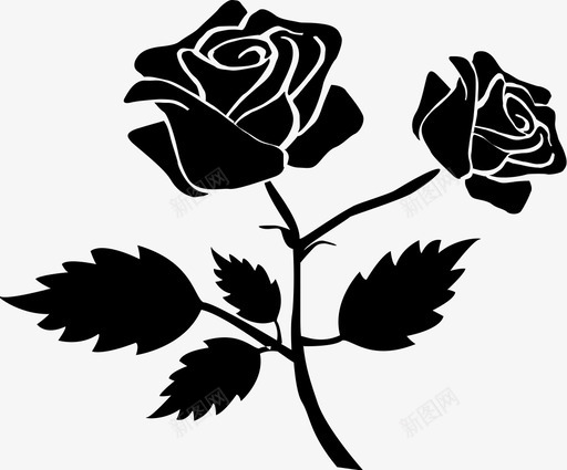 玫瑰美丽花朵图标svg_新图网 https://ixintu.com 玫瑰 美丽 花朵