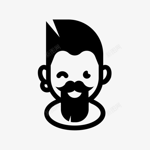 时髦的化身胡子男性图标svg_新图网 https://ixintu.com 时髦的人头像 时髦的化身 男性 胡子