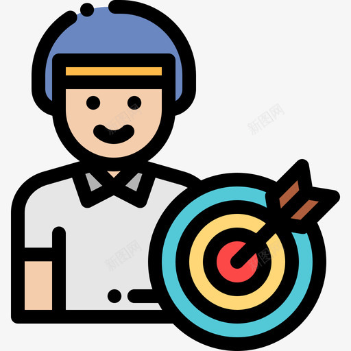 弓箭手运动头像10线性颜色图标svg_新图网 https://ixintu.com 弓箭手 线性颜色 运动头像10
