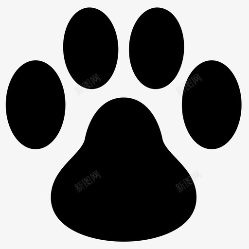 爪印猫狗图标svg_新图网 https://ixintu.com 宠物 爪印 狗 猫