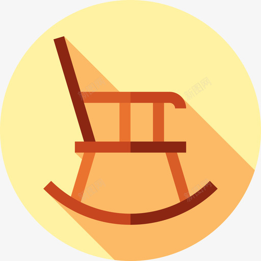 摇椅家具102扁平图标svg_新图网 https://ixintu.com 家具 扁平 摇椅